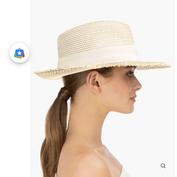 NWT Eric Javits Fringe Pinch Straw Fedora Hat Packable Women’s - Picture 2 of 8